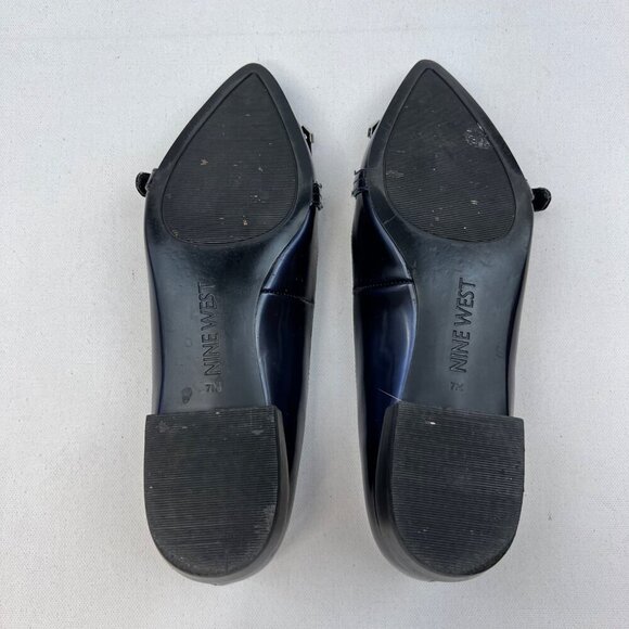 Nine West Women’s Low Heel Loafer Pointed Toe Tasseled Blue Size 7M - Picture 9 of 11